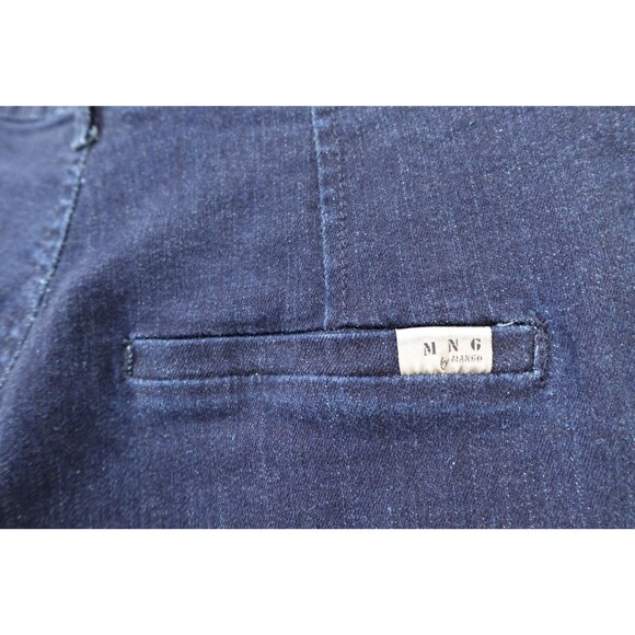MNG By Mango Women's Side Pocket Wide Leg Blue Tailored Stretch Denim Jeans SZ 6 - Picture 11 of 16